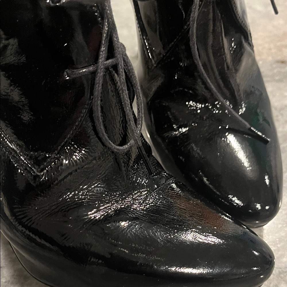 Merlin Black Patent Leather Ankle Boots - Picture 5 of 8